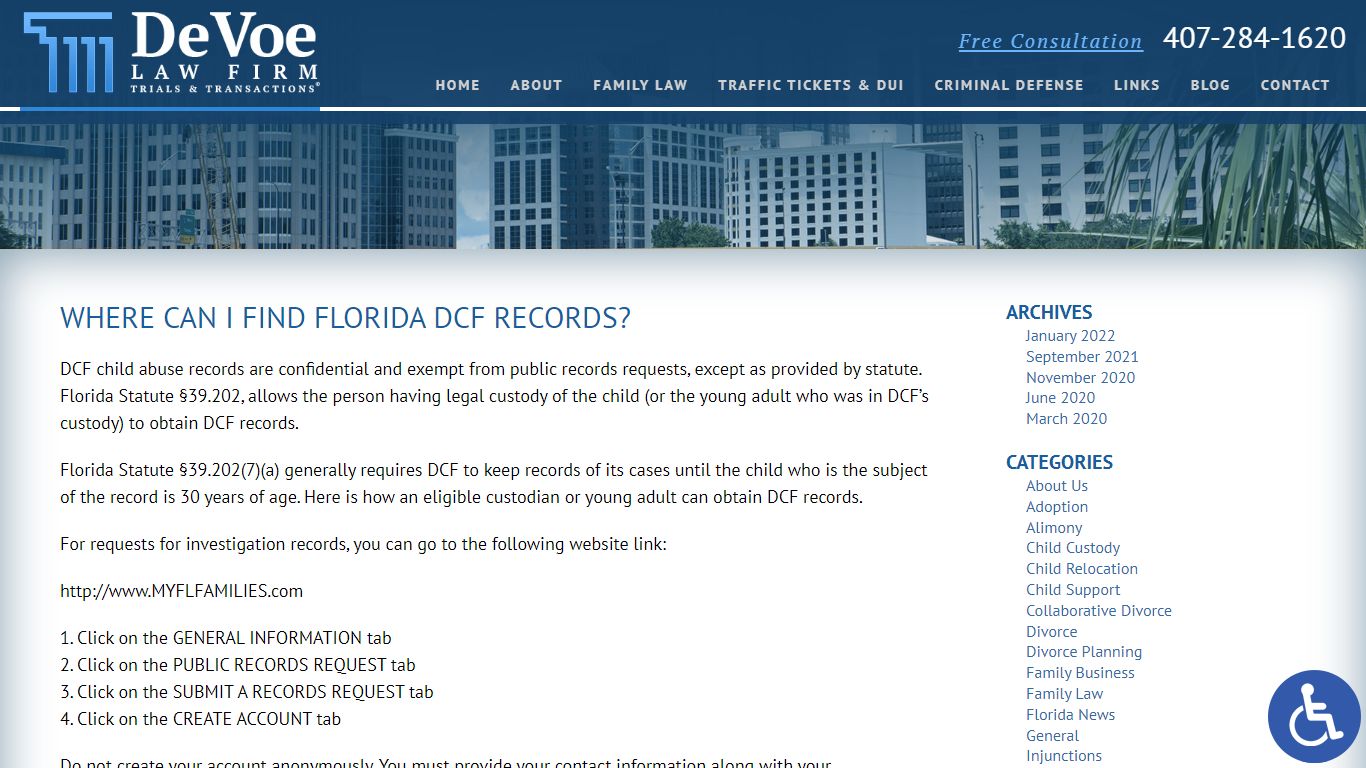 Where Can I Find Florida DCF Records? | DeVoe Law Firm